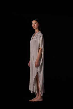 Silk Long Kaftan Sand