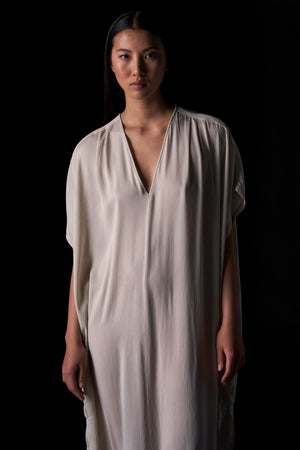 Silk Long Kaftan Sand