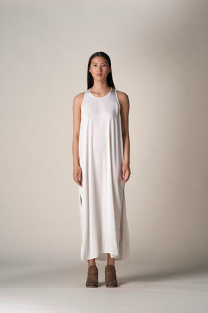 Silk Racer Dress White