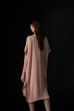 Silk Short Kaftan Terracotta