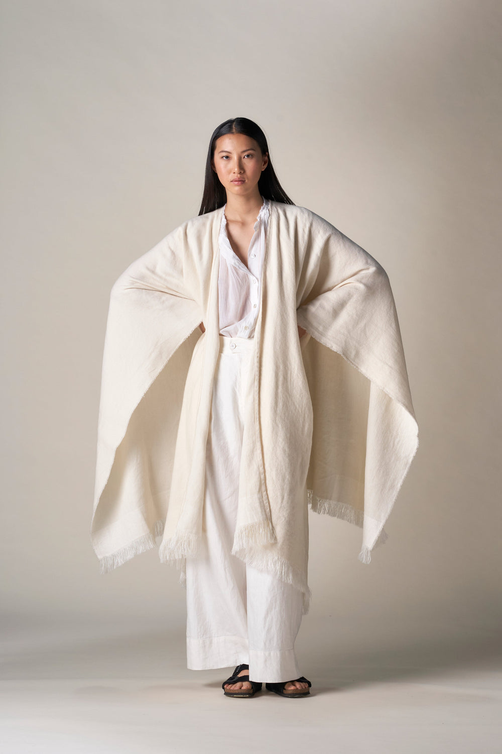 Long Wearable Blanket Cashmere and Hemp Dye-less