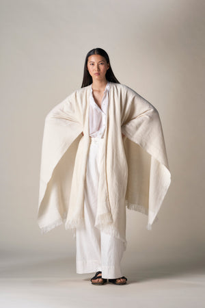 Long Wearable Blanket Cashmere and Hemp Dye-less