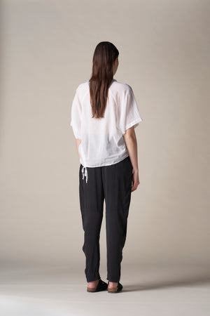 Drawstring Top Voile White