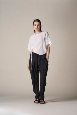 Drawstring Top Voile White