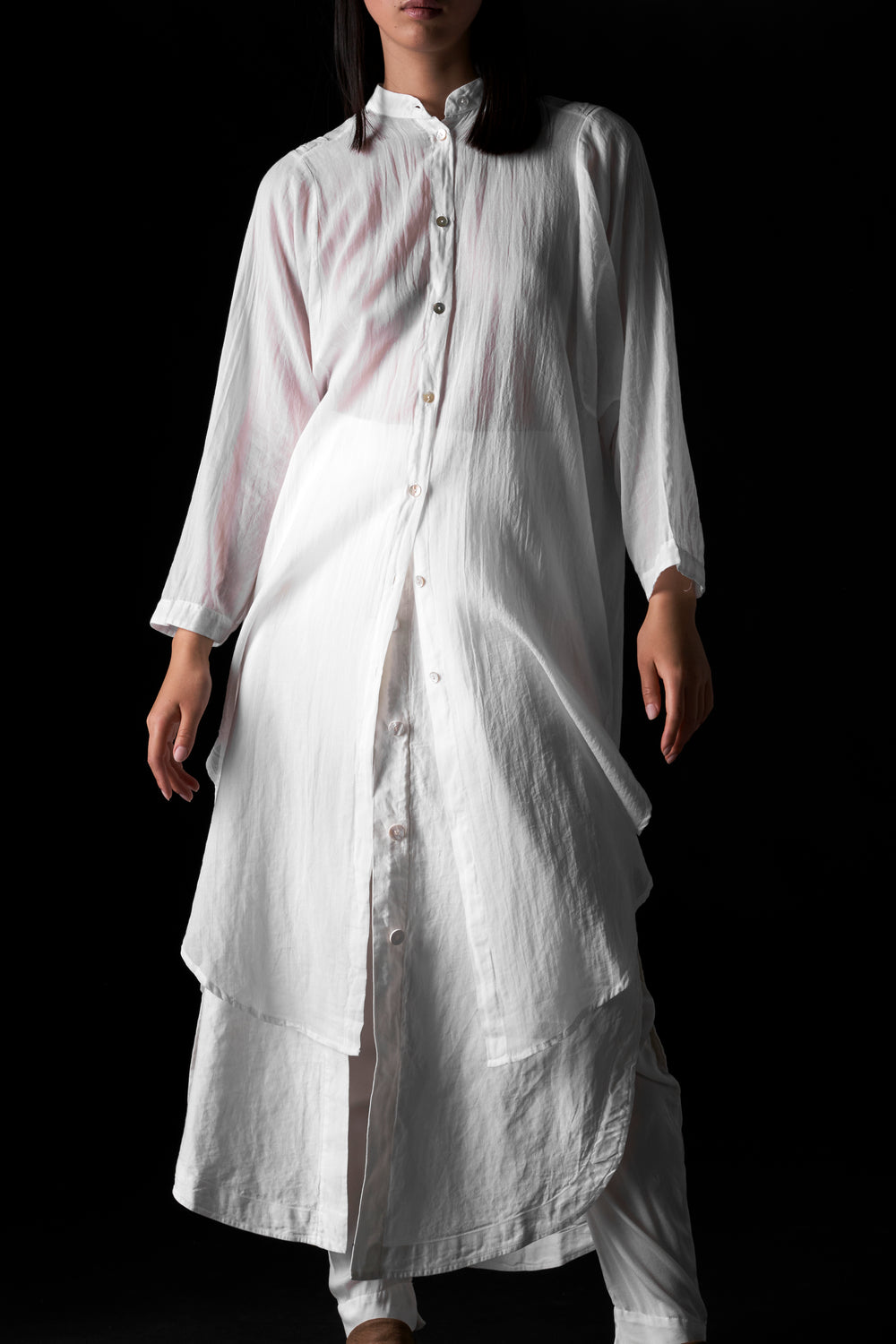 Long Shirt Voile White