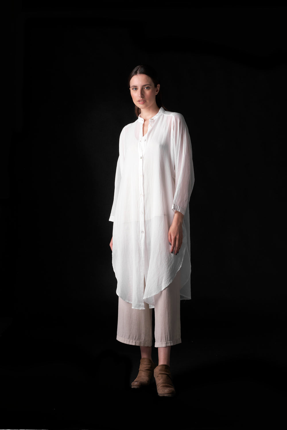 Long Shirt Voile White