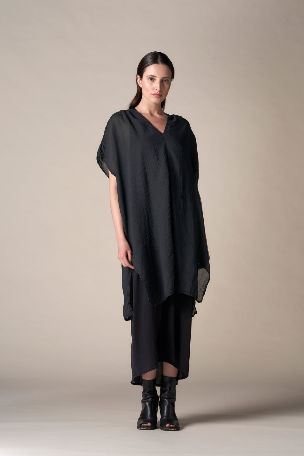 Short Kaftan Voile Black