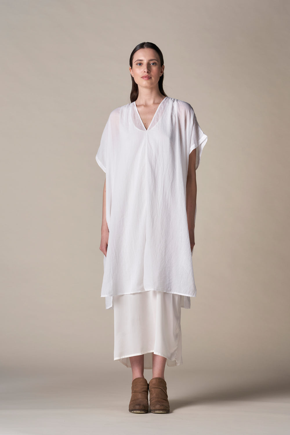 Short Kaftan Voile White