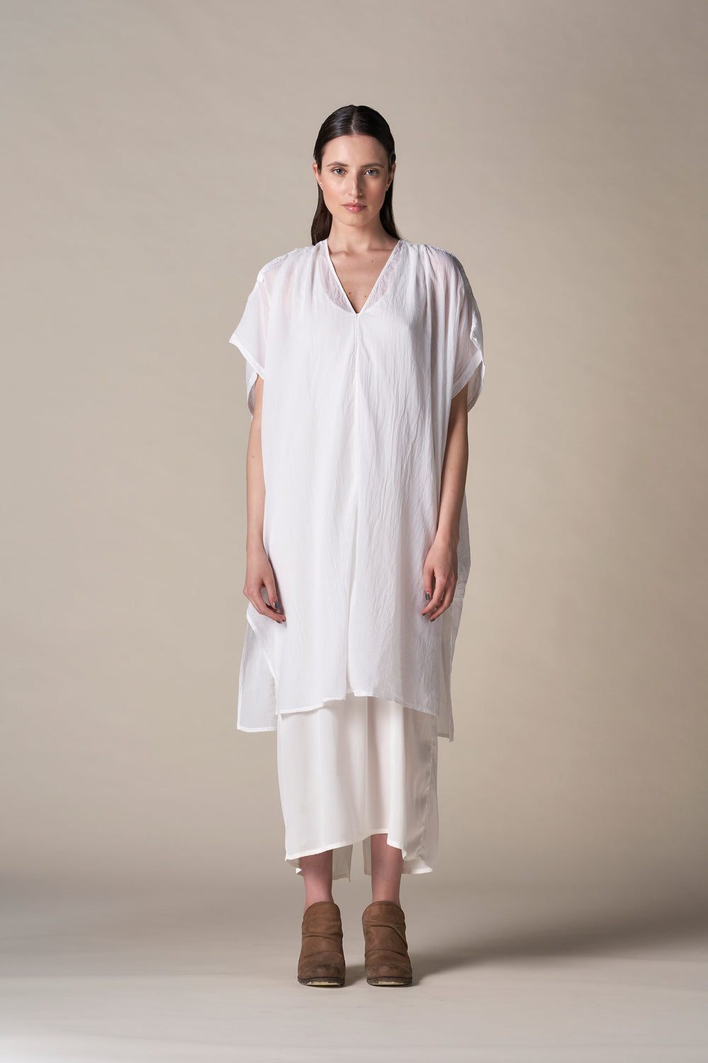 Short Kaftan Voile White