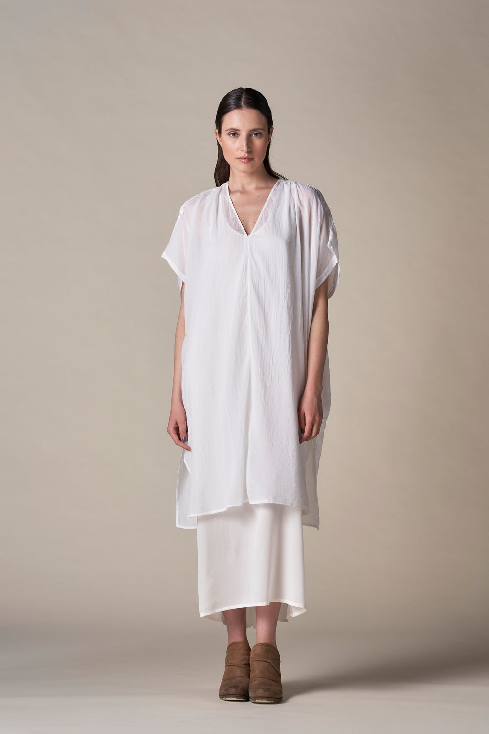 Short Kaftan Voile White