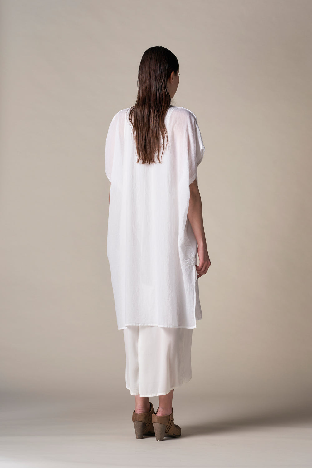 Short Kaftan Voile White