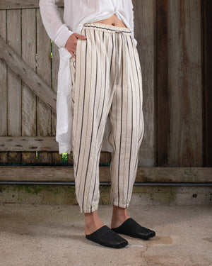 Easy Pant Linen Cotton Stripe Natural