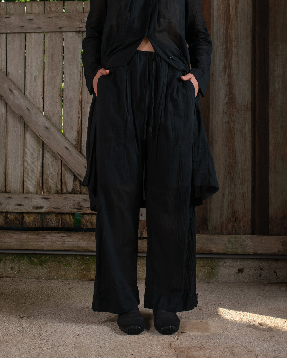 Full Pant Fine Cotton Voile Black