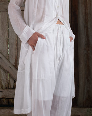 Full Pant Fine Cotton Voile White
