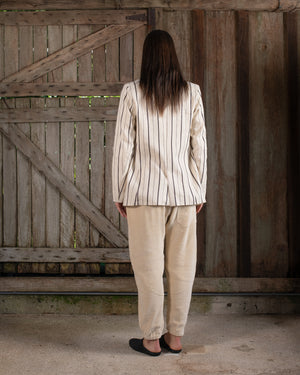 Graphic Jacket Linen Cotton Stripe Natural