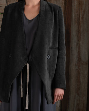 Graphic Jacket Washed Light Velvet Charcoal