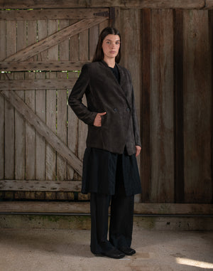 Graphic Jacket Washed Light Velvet Chocolate