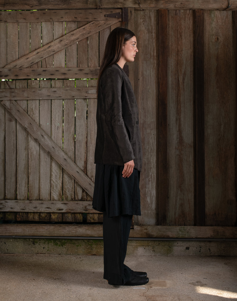 Graphic Jacket Washed Light Velvet Chocolate