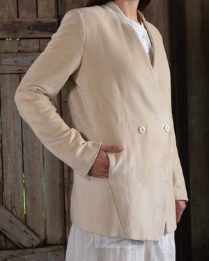 Graphic Jacket Washed Light Velvet Tea
