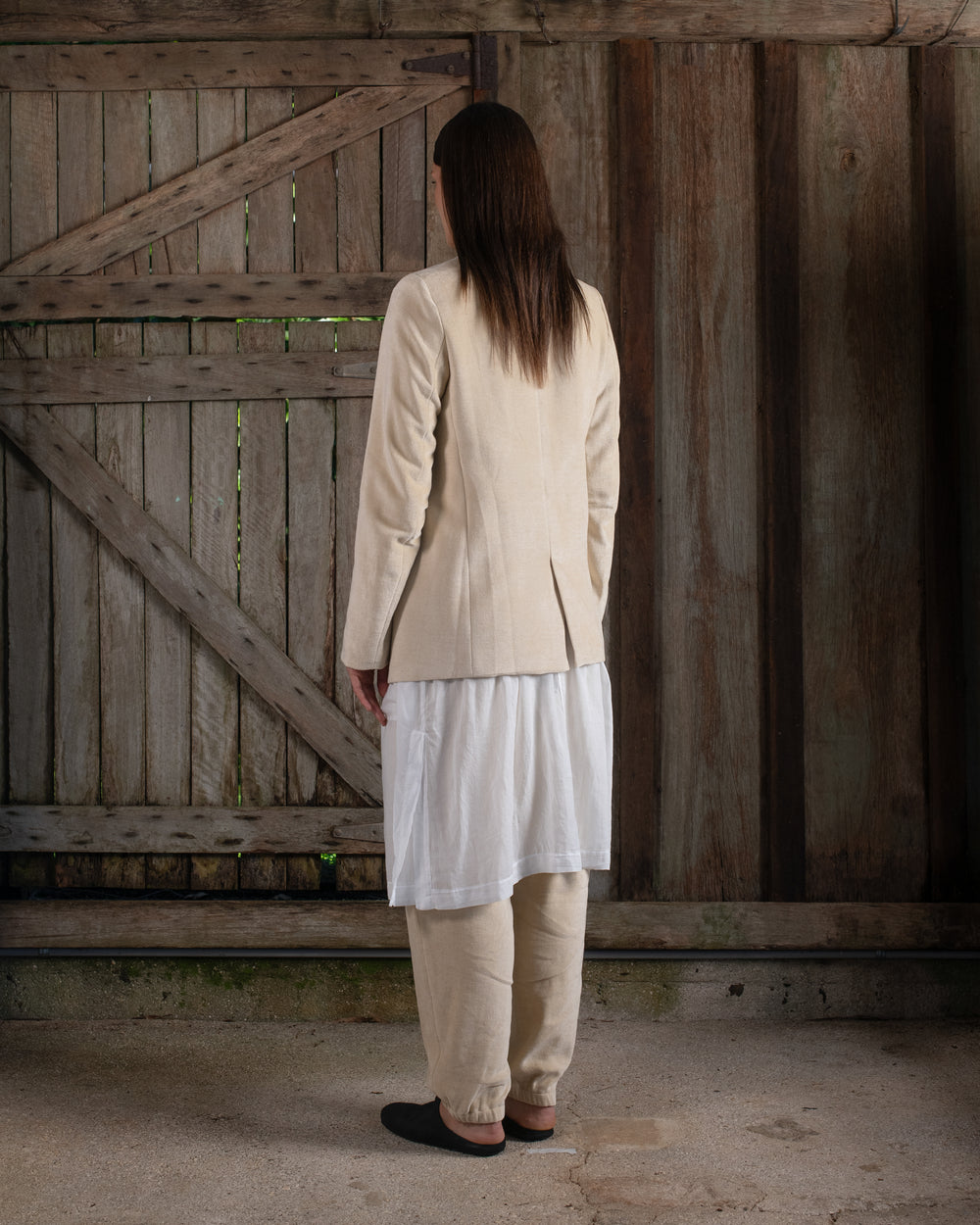 Graphic Jacket Washed Light Velvet Tea