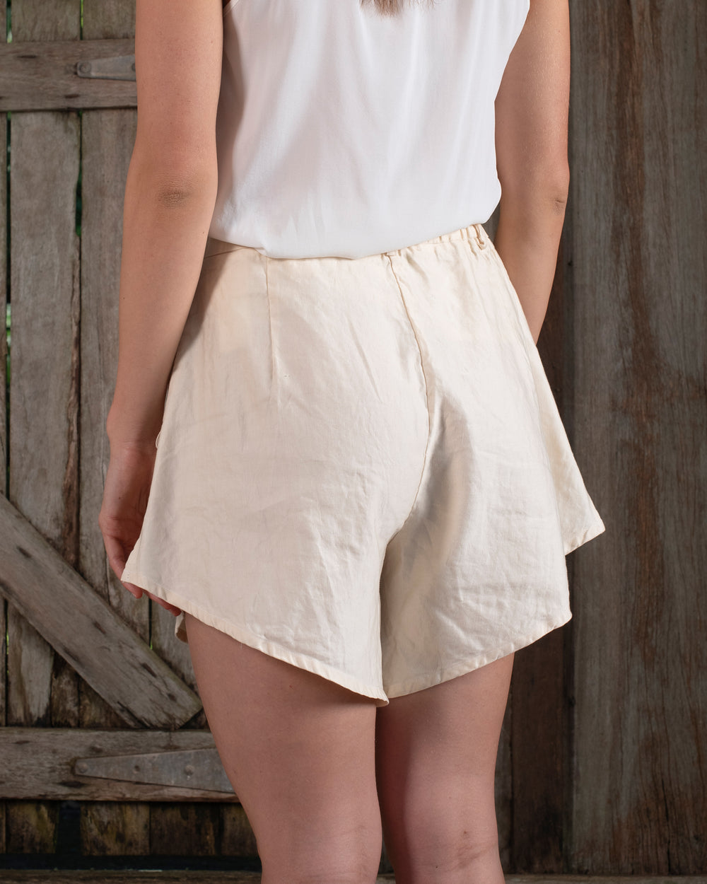 Linen and Cotton Raso Shorts Dye-less
