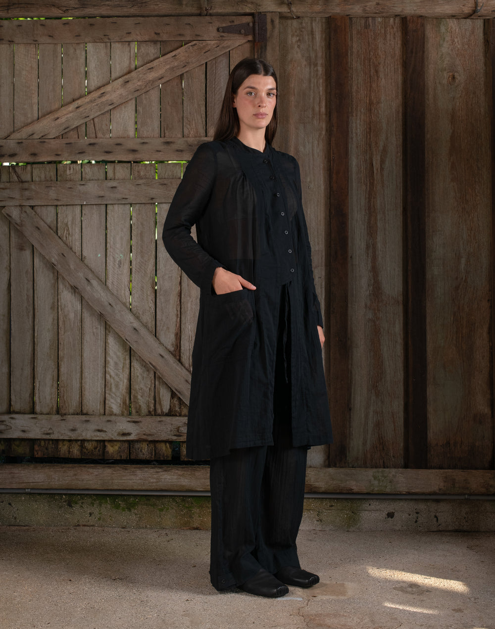 Full Pant Fine Cotton Voile Black