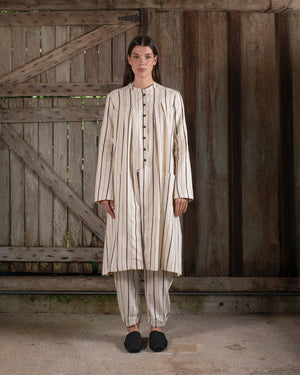 Easy Pant Linen Cotton Stripe Natural