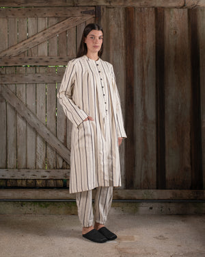 Easy Pant Linen Cotton Stripe Natural