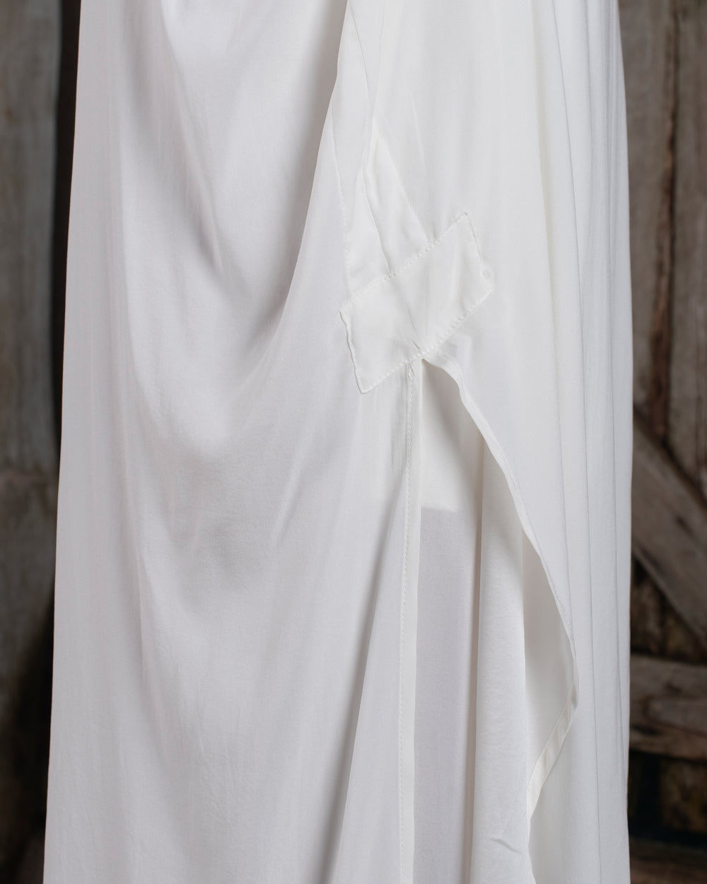 Long Kaftan Stretch Silk White