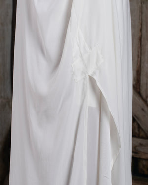 Long Kaftan Stretch Silk White
