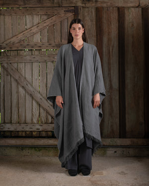 Long Wearable Blanket Cashmere Hemp Charcoal