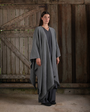 Long Wearable Blanket Cashmere Hemp Charcoal