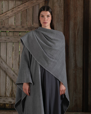 Long Wearable Blanket Cashmere Hemp Charcoal