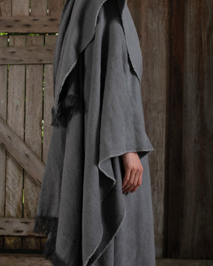 Long Wearable Blanket Cashmere Hemp Charcoal