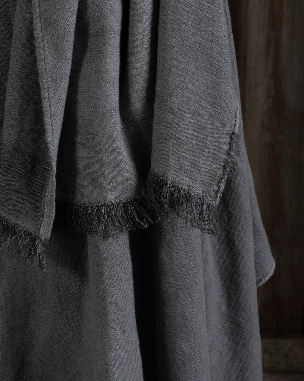 Long Wearable Blanket Cashmere Hemp Charcoal
