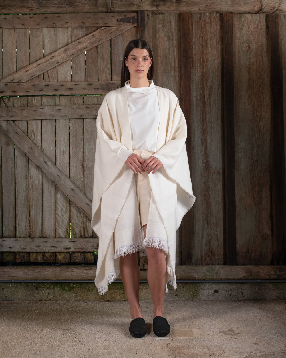 Long Wearable Blanket Cashmere Hemp Dye-less
