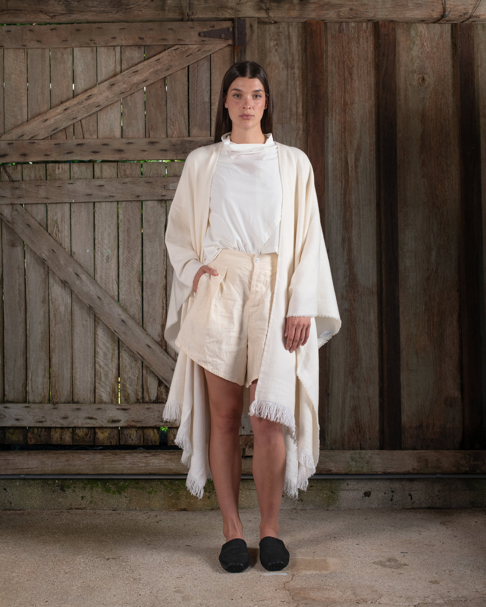 Long Wearable Blanket Cashmere Hemp Dye-less