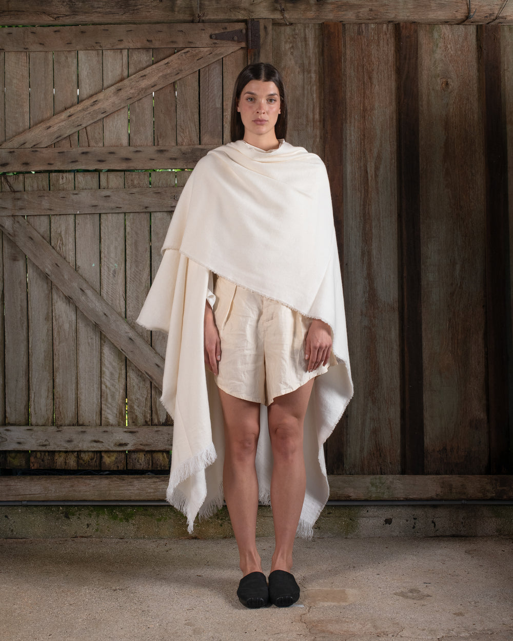 Long Wearable Blanket Cashmere Hemp Dye-less