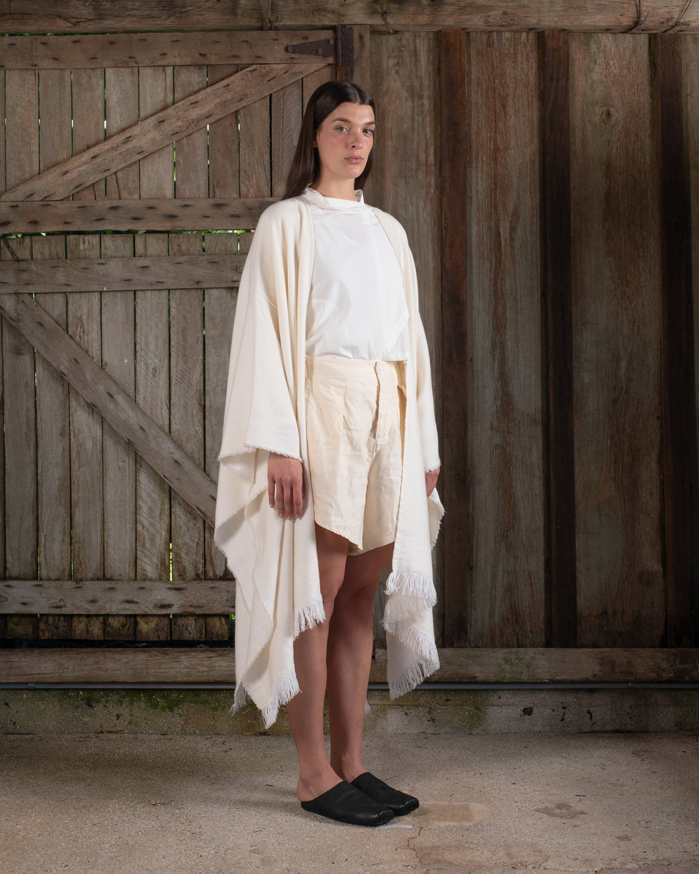 Long Wearable Blanket Cashmere Hemp Dye-less