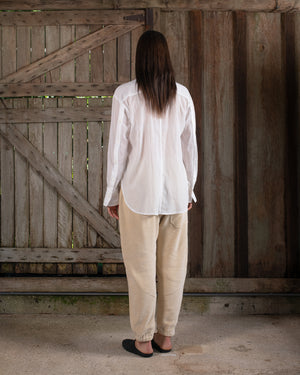 Open Sleeve Shirt Fine Cotton Voile White