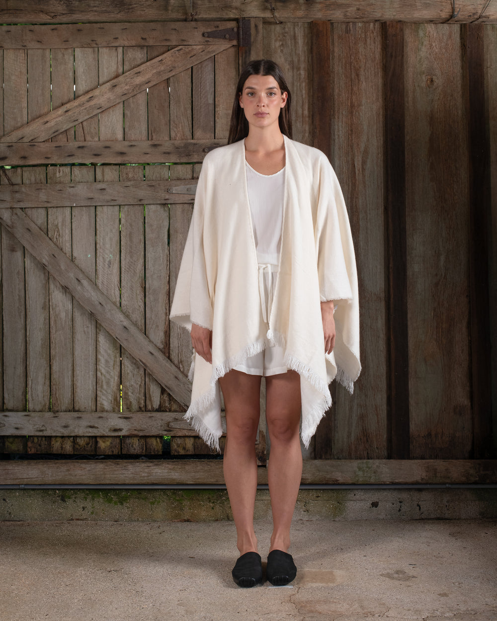 Short Wearable Blanket Cashmere Hemp Dye-less