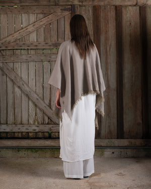Short Wearable Blanket Cashmere Hemp Sand
