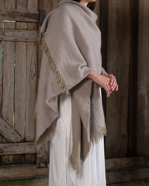 Short Wearable Blanket Cashmere Hemp Sand