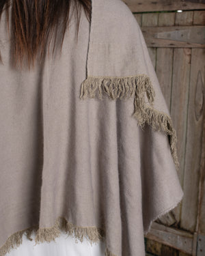 Short Wearable Blanket Cashmere Hemp Sand