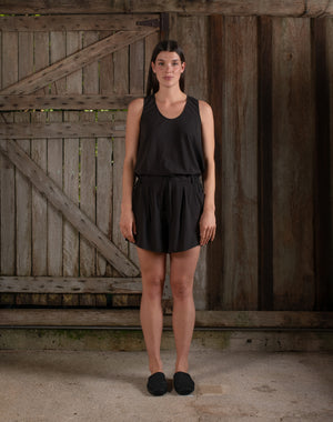 Shorts Stretch Silk Crepe Chocolate