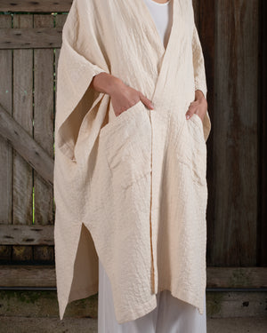 Sleeveless Kimono Jacquard Dye-less