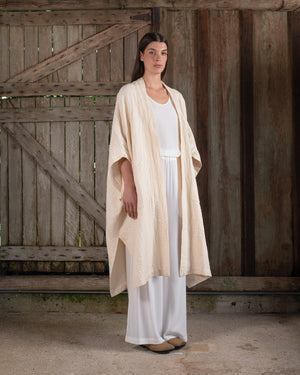 Sleeveless Kimono Jacquard Dye-less