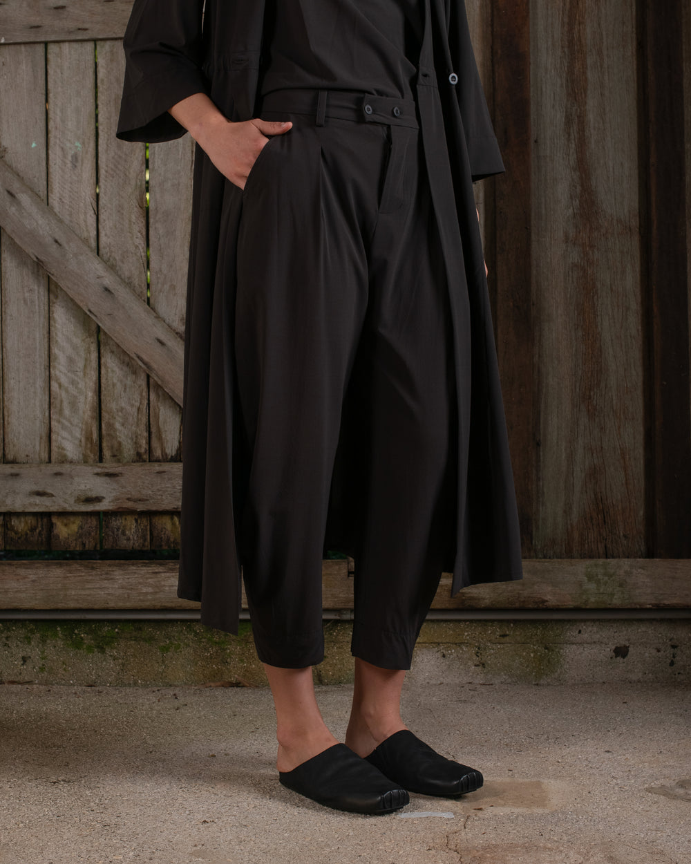 Tailored Curve Pant Silk Crepe Chocolate