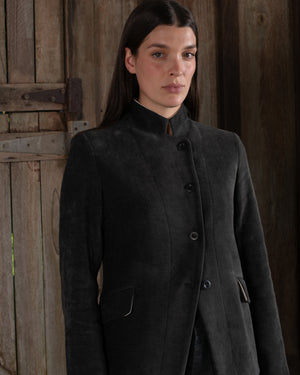 Tailored Jacket Washed Light Velvet Charcoal