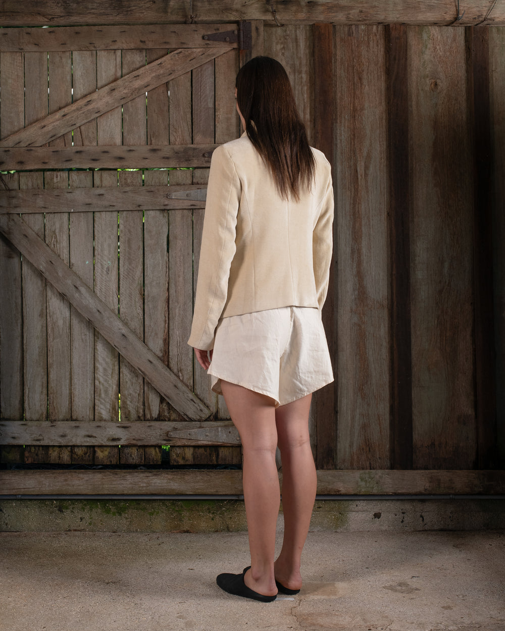 Tailored Jacket Washed Light Velvet Tea